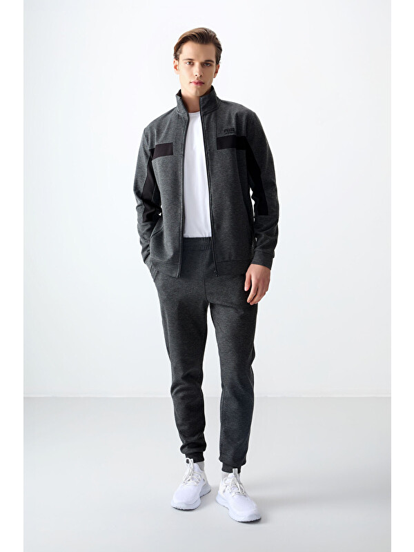 Air Jones Yüzeyi Dokulu Standart Fit Nakışlı Erkek Eşofman Takım - 85248