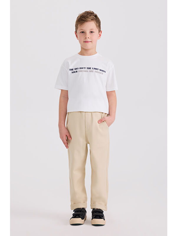 Panço Erkek Çocuk Örme Bej Pantolon
