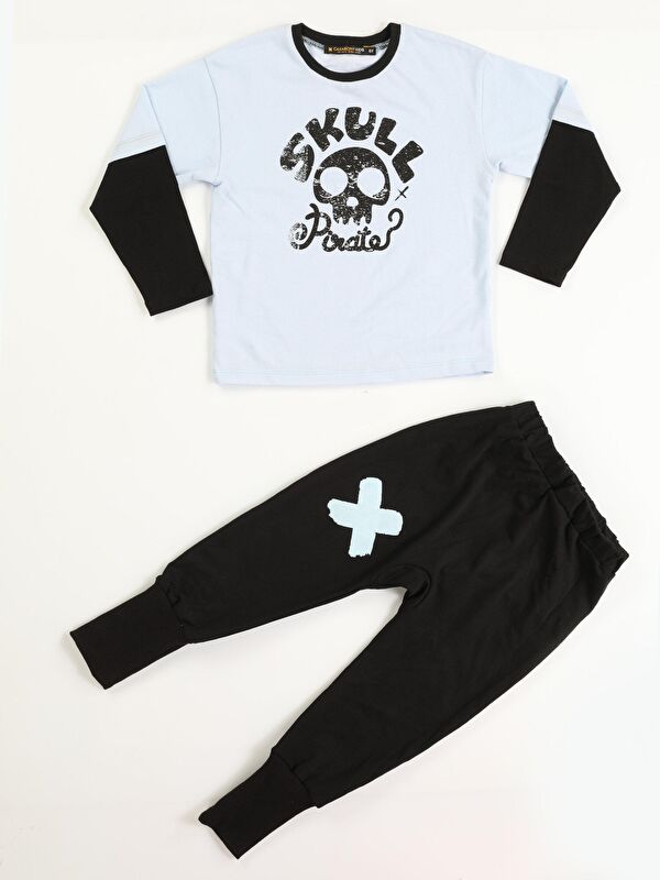 Casabony Skull Pirate Oversize Tişört + Baggy Pantolon Takım