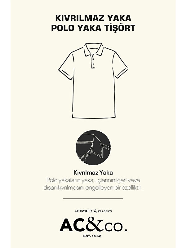 AC&Co / Altınyıldız Classics Erkek Haki Slim Fit Dar Kesim %100 Pamuk Polo Yaka Tişört