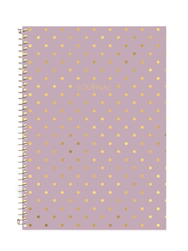 LE COLOR Puantiyeli Defter Çizgili Lila 17x24 cm