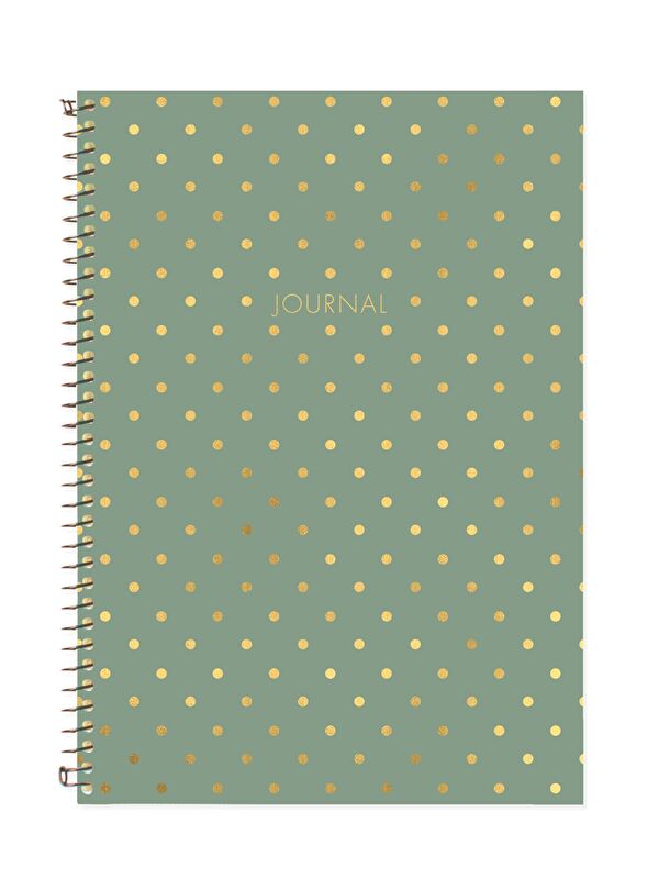 LE COLOR Puantiyeli Defter Çizgili Yeşil 17x24 cm