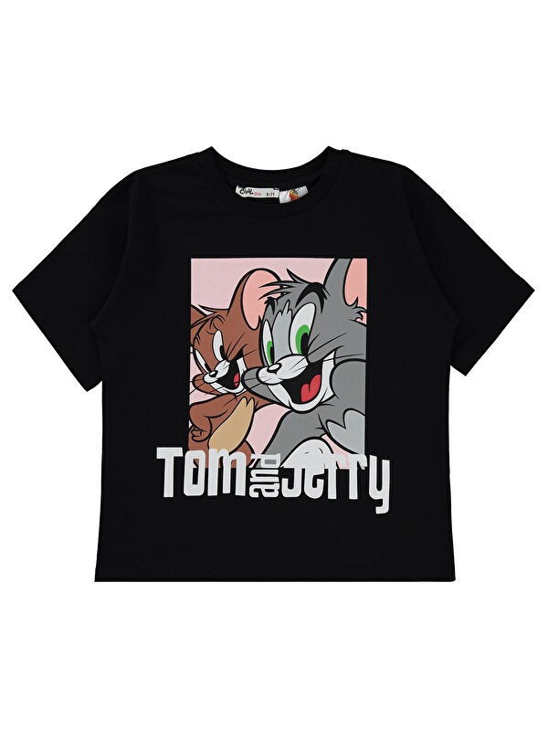 Civil Tom And Jerry Kız Çocuk Tişört 6-9 Yaş Siyah