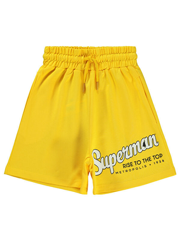 Civil Süperman Erkek Çocuk Şort 10-13 Yaş Sarı