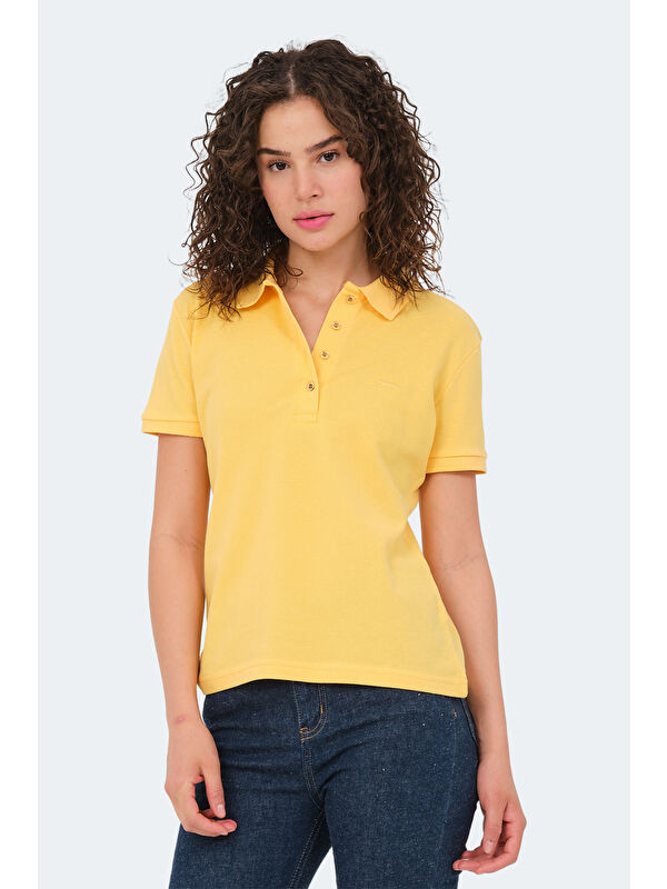 SLAZENGER VERA I Kadın Polo Yaka Sarı Tişört