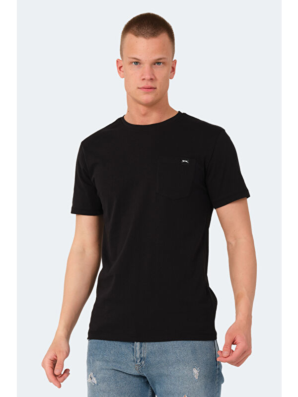 SLAZENGER Bisiklet Yaka Kısa Kollu Cep Detaylı Erkek %100 Pamuk Tişört