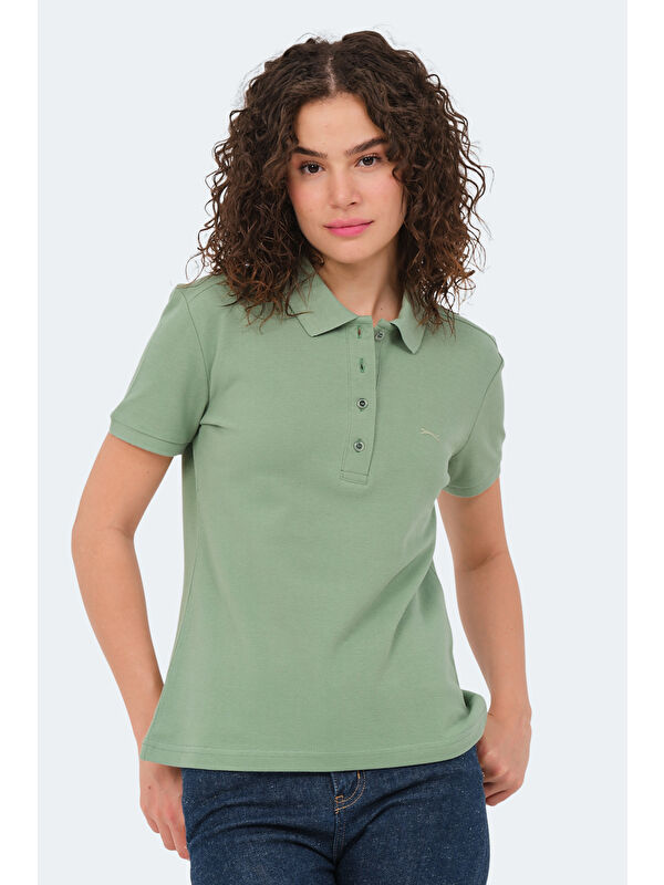 SLAZENGER VERA I Kadın Polo Yaka Açık Yeşil Tişört