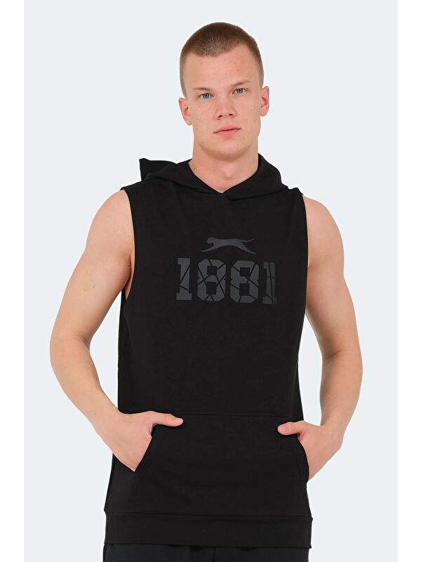 SLAZENGER VASILISA Erkek Kolsuz Tişört Siyah