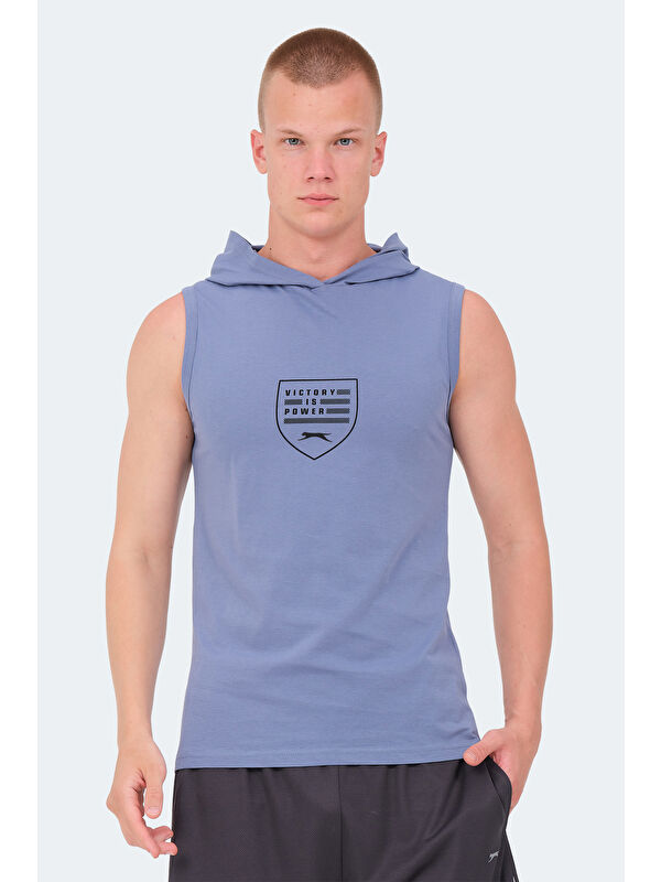 SLAZENGER veRSIO Erkek %100 Pamuk Tişört Mavi