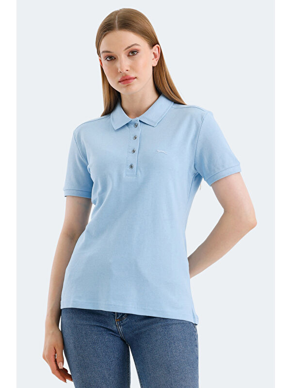 SLAZENGER VERA I Kadın Polo Yaka Mavi Tişört