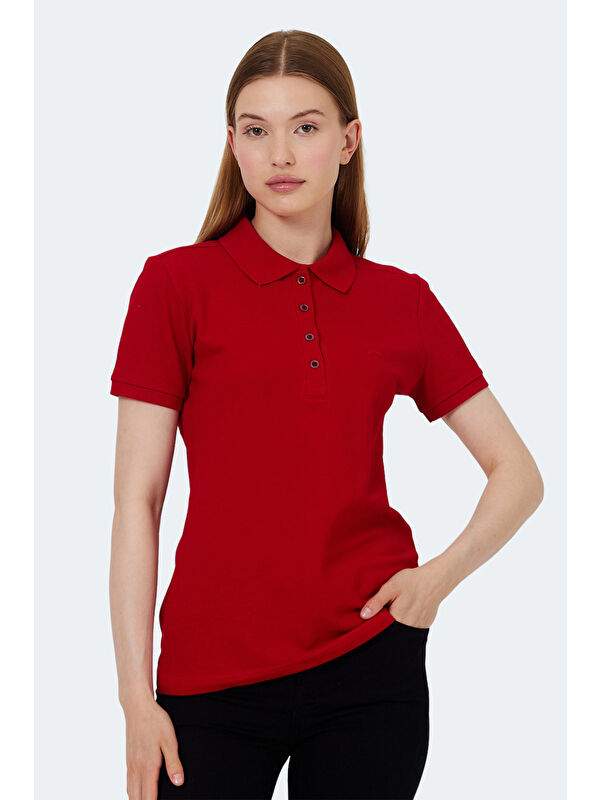 SLAZENGER VERA I Kadın Polo Yaka Kırmızı Tişört