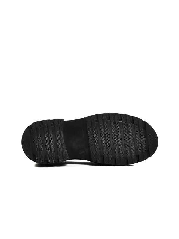 Siyah Cilt Kadın Loafer Ayakkabı 572381 - Görsel 6