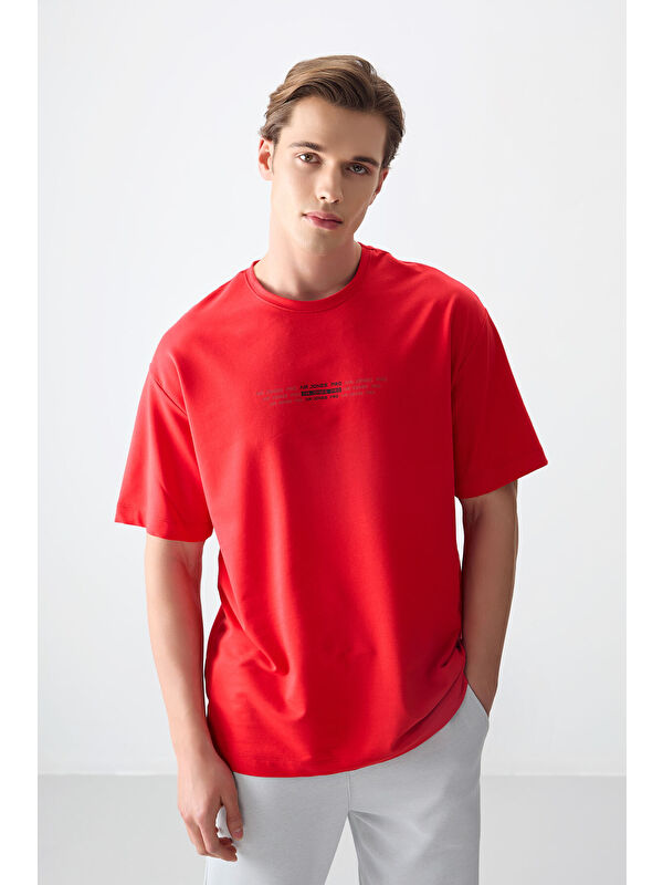 Air Jones Fiesta Pamuklu Kalın Yumuşak Dokulu Oversize Fit Baskılı Erkek Tişört - 88374
