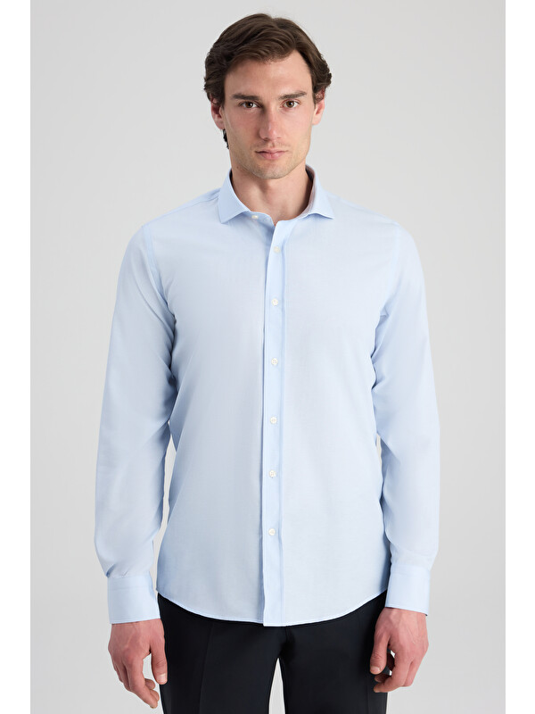 D'S damat Slim Fit Mavi Nano Care Gömlek