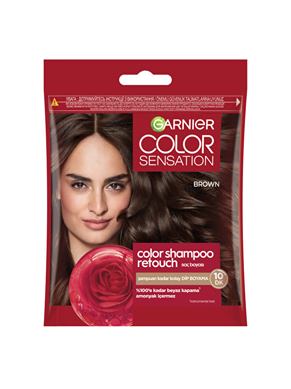GARNIER Color Shampoo Retouch Şampuan Kolaylığında Dip Boyası, Kahve 4.0