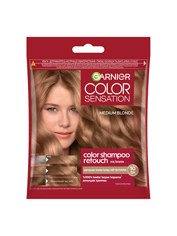 GARNIER Color Shampoo Retouch Şampuan Kolaylığında Dip Boyası, Sarı 7.0