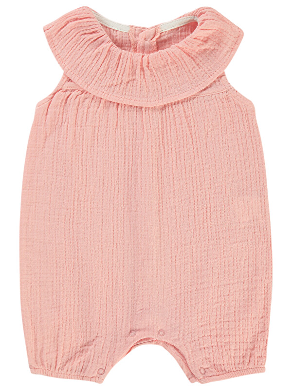 Civil Baby Kız Bebek Patiksiz Tulum 6-18 Ay Pudra