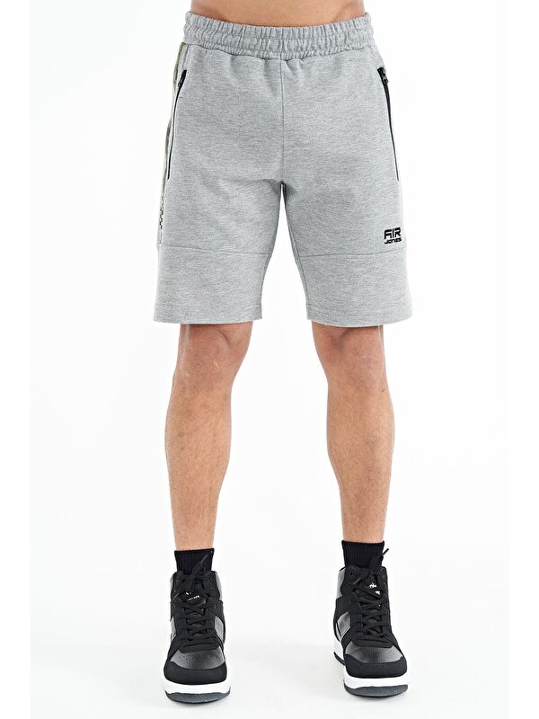 Air Jones Alec Gri Melanj Standart Kalıp Erkek Şort - 81243