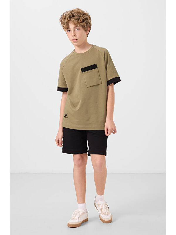 Tommylife Siyah Pamuklu Yumuşak Dokulu Standart Fit Basic Erkek Çocuk Şort - 11293