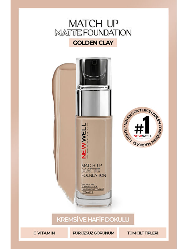 New Well Match Up Matte Foundation Golden Clay 03 34 gr