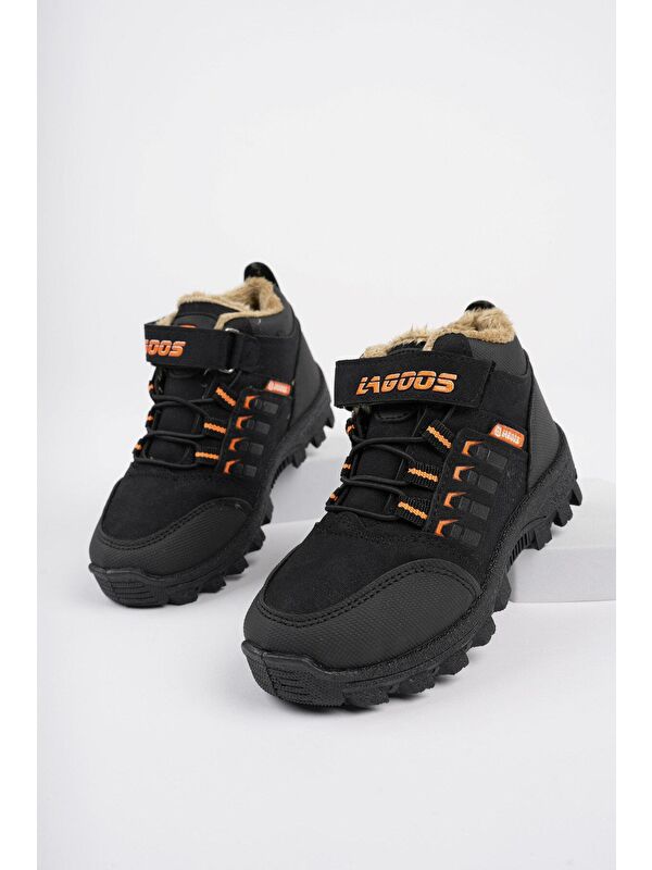 BOB Bağcıklı Cırtlı İçi Kürklü Çocuk Outdoor Kışlık Bot - Görsel 2