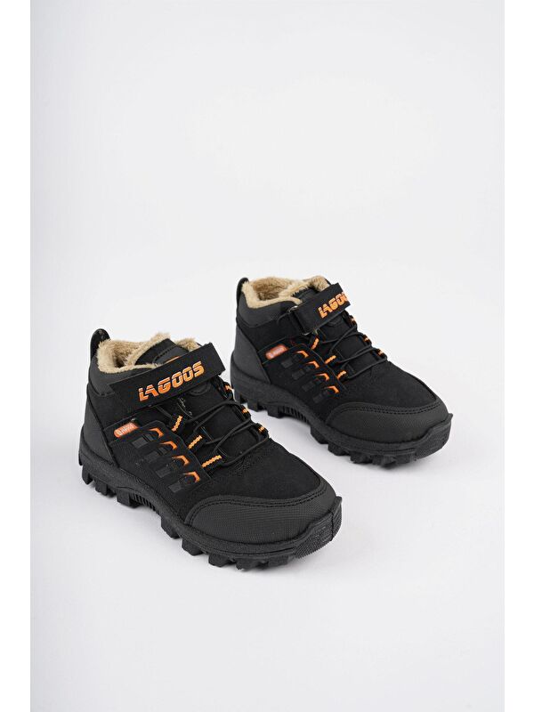 BOB Bağcıklı Cırtlı İçi Kürklü Çocuk Outdoor Kışlık Bot - Görsel 5