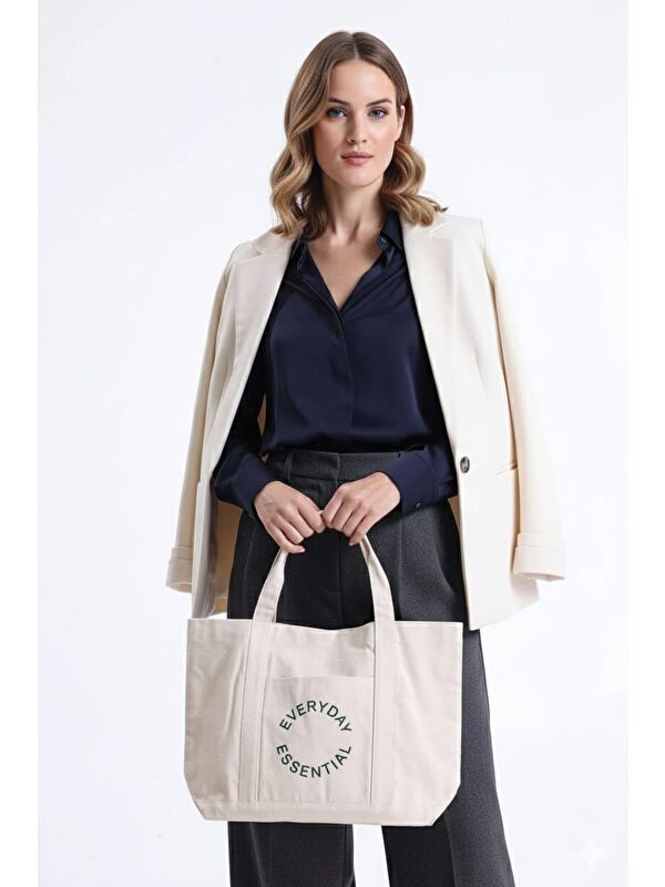 Bagg Everyday Essential Nakışlı Kanvas Çanta