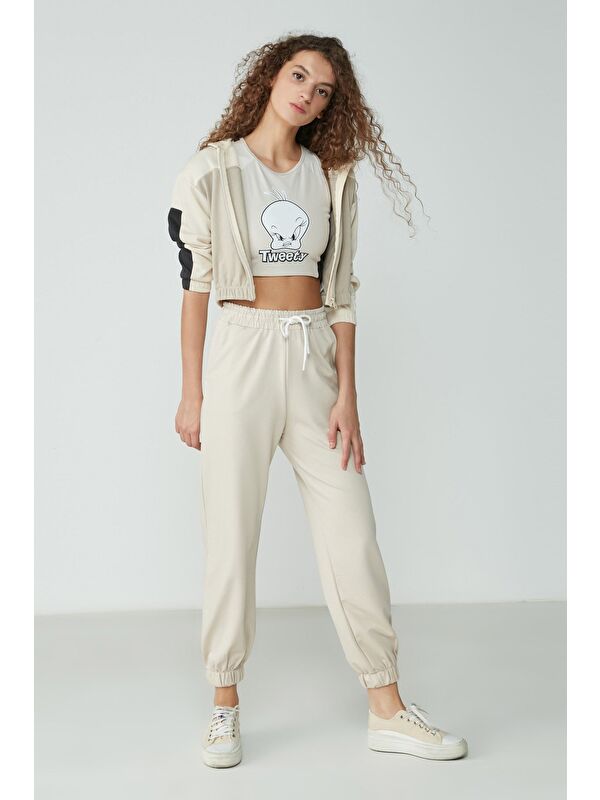C&City Jogger Lastikli Spor Eşofman Altı 737 Taş
