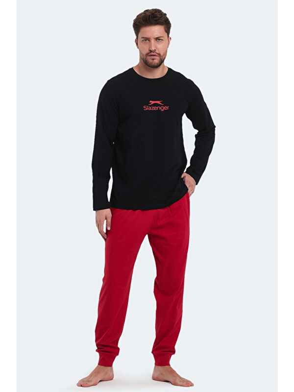 SLAZENGER PARTH IN Erkek Pamuklu Siyah Pijama