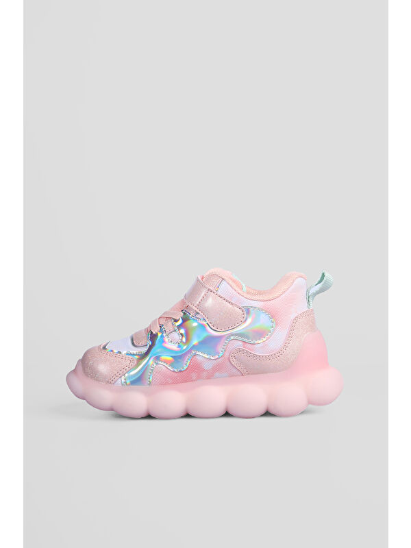 Sonya Işıklı Kız Okul Öncesi Pudra Spor Ayakkabı - Görsel 3