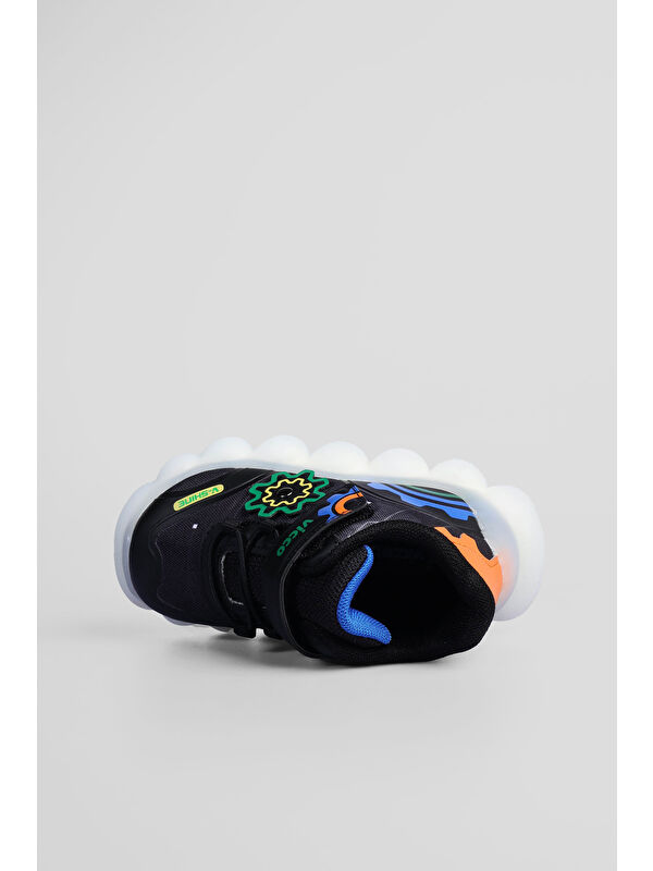 Port Işıklı Erkek Okul Öncesi Siyah Spor Ayakkabı - Görsel 4