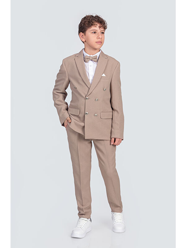 Pina Kids Erkek Çocuk Ceket Gömlek Pantolon Papyonlu Takım Elbise TE.1001Y
