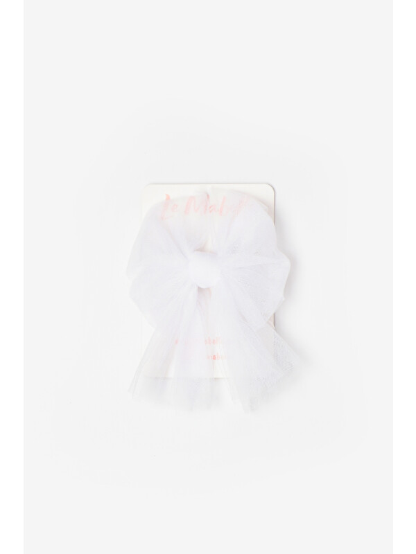 Le Mabelle Beyaz Tül Fiyonk Kız Çocuk Klips Toka