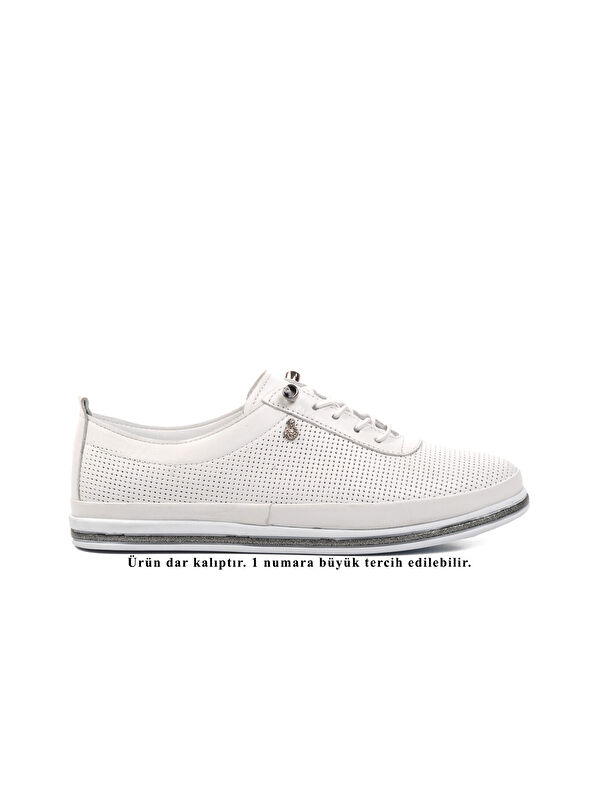DAR KALIP Beyaz Hakiki Deri Anatomik Kadın Casual Ayakkabı 7876 Z - Görsel 2