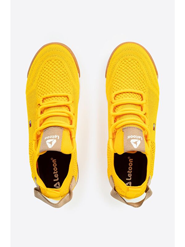 Yuvarlak Burunlu Bağcıklı Triko Detaylı Erkek Günlük Spor Ayakkabı - Görsel 2