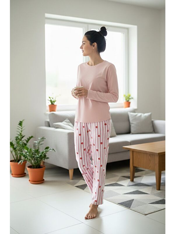 Fullamoda Geyik Baskılı Kadife Pijama Altı