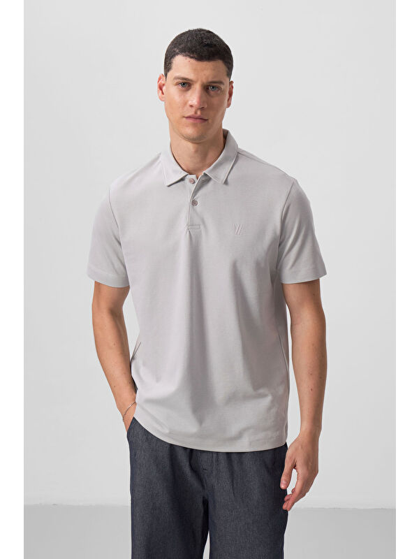 Tommylife Taş Basic Göğüs Logolu Standart Kalıp Triko Polo Yaka Erkek Tişört - 87768