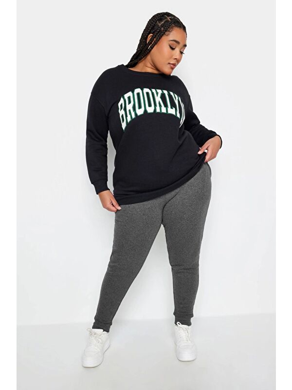 Stil Diva Büyük Beden Beli Ve Paçası Lastikli Dar Paça Jogger Eşofman Altı 302755