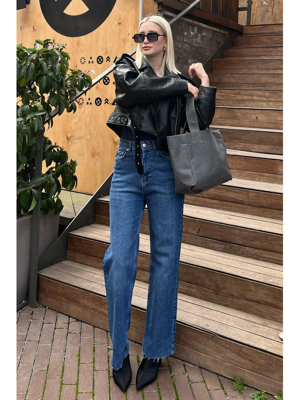 Madmext Mavi Relaxed Fit Kadın Jeans Mg1934