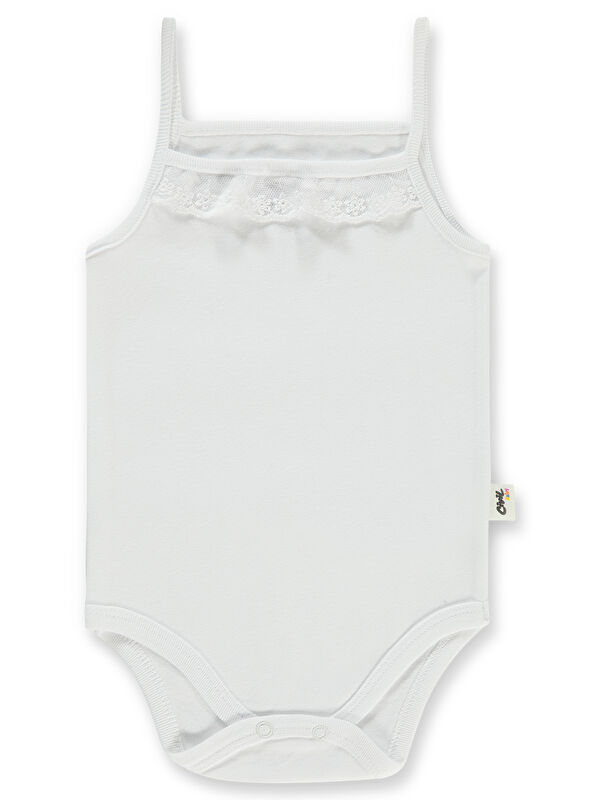 Civil Baby Kız Bebek Çıtçıtlı Badi 12-24 Ay Beyaz