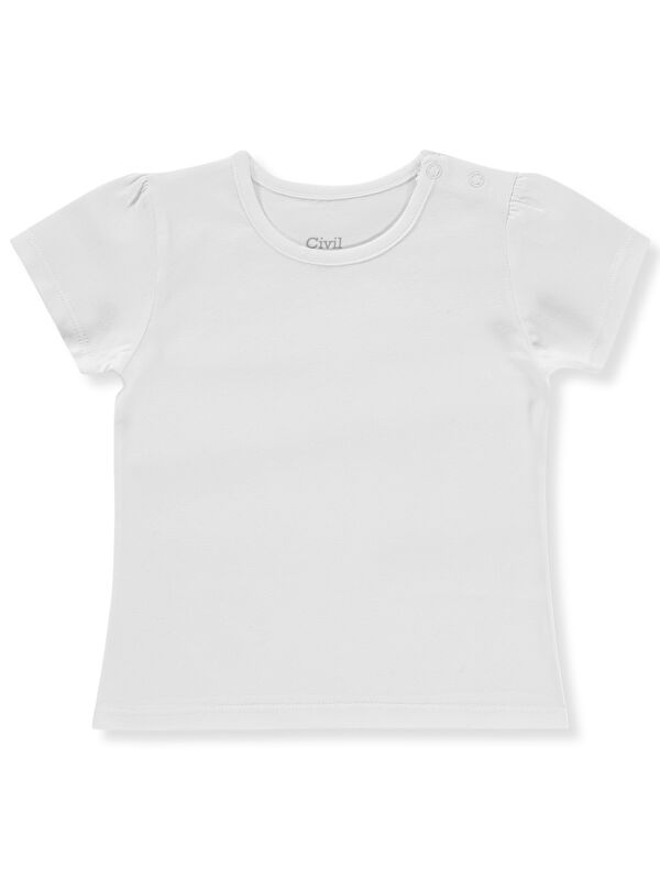 Civil Baby Kız Bebek Tişört 6-18 Ay Beyaz
