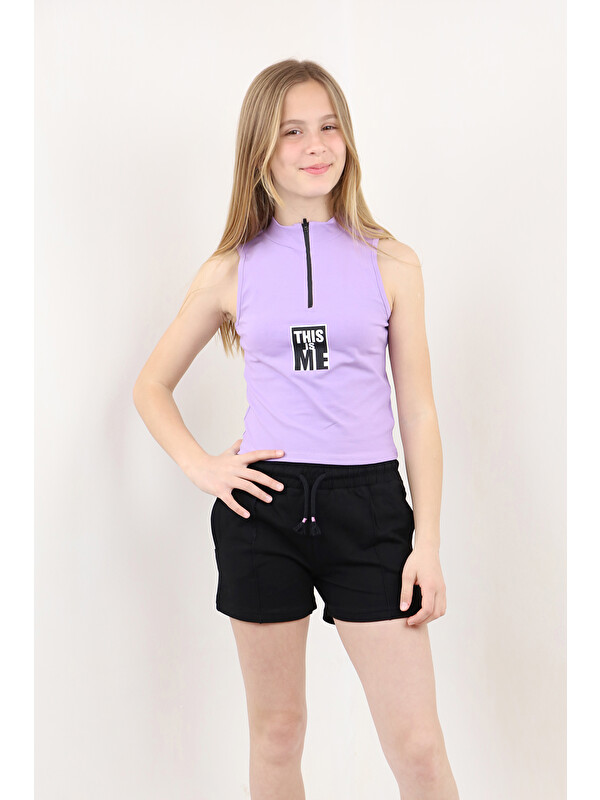 Toontoykids Kız Çocuk Baskılı Şortlu Takım