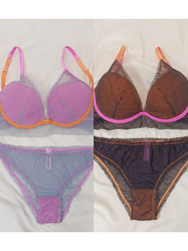 Bonbon Kadın Dantelli Tüllü 2 Takım 2 Li Set Bb2146