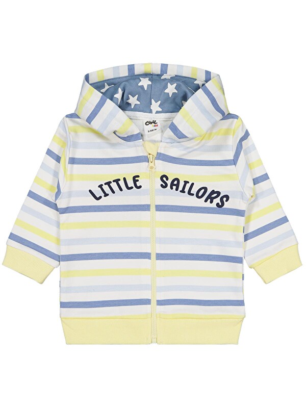 Civil Baby Little Sailors Baskılı 6-18 Ay Hırka - Kırık Beyaz