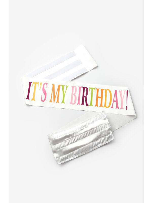 Le Mabelle Beyaz Saten Its My Birthday Doğum Günü Kuşağı