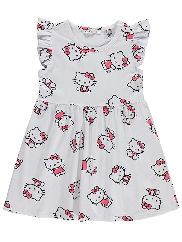 Hello Kitty 2-5 Yaş Elbise - Kırık Beyaz