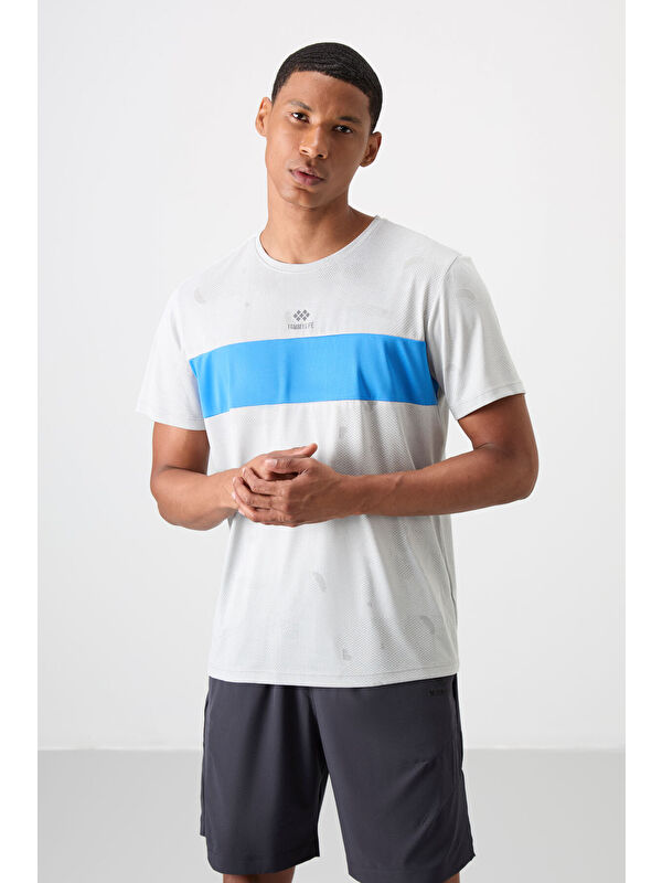 Tommylife Taş Polyester Nefes Alan Jakarlı İnce Esnek Standart Fit Erkek Performans Tişört - 88398