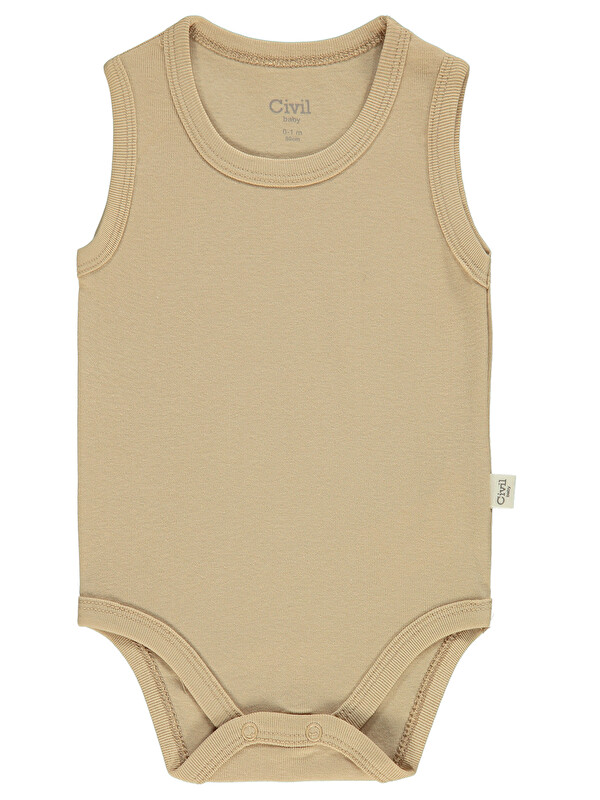 Civil Baby Bebek Çıtçıtlı Badi 3-9 Ay Sütlü Kahve