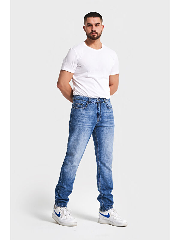 It's Basic Erkek Jean Rengi Slim Fit Elastanlı Kumaş Denim
