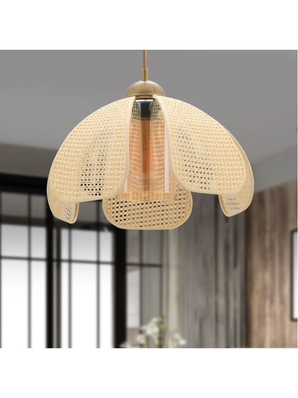 Nisa Luce Biyeli Papatya Hasır Sarkıt - Krem / Eskitme - 70x30x30 cm